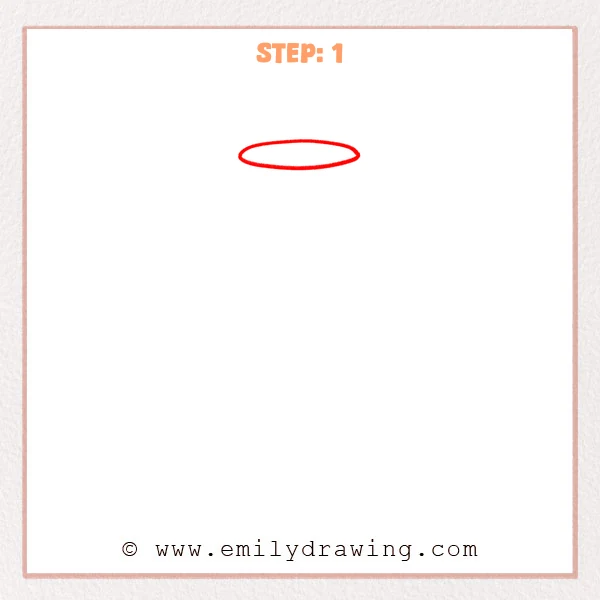 how to draw a wine glass - Step 1